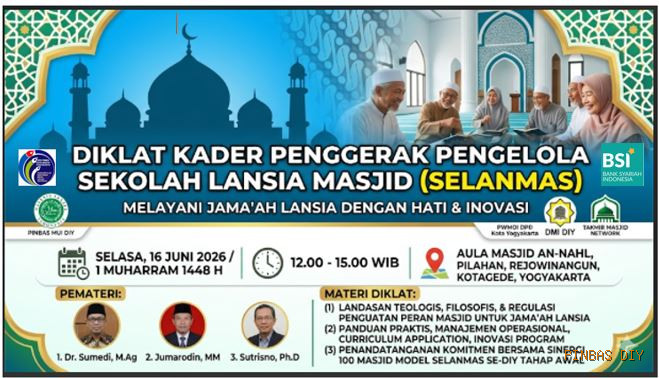 Tahun Baru Islam 1448: Sinergi 100 Masjid di DIY Siap Luncurkan 'Sekolah Lansia Masjid' (Sekolanmas)!
